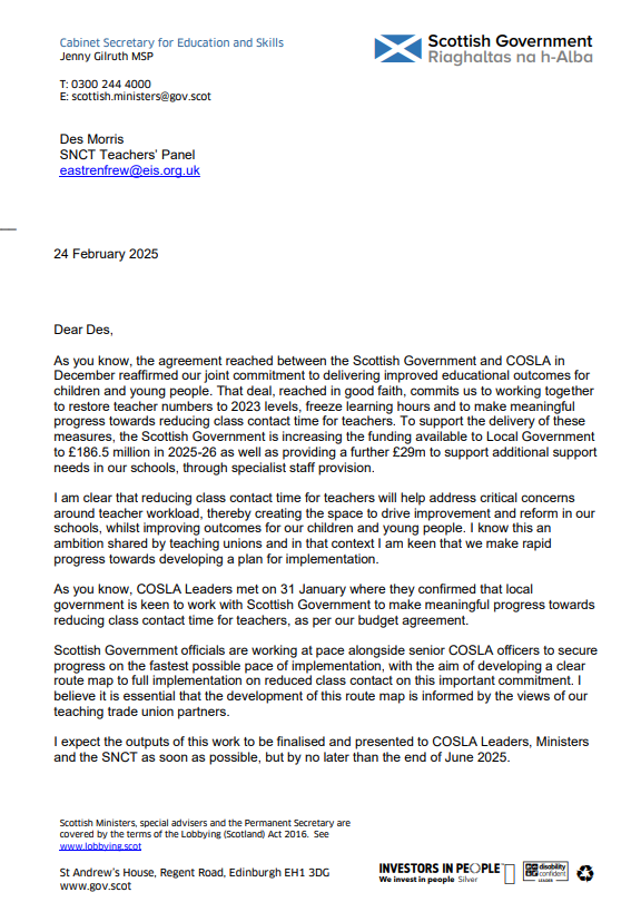 Letter from the Cabinet Secretary